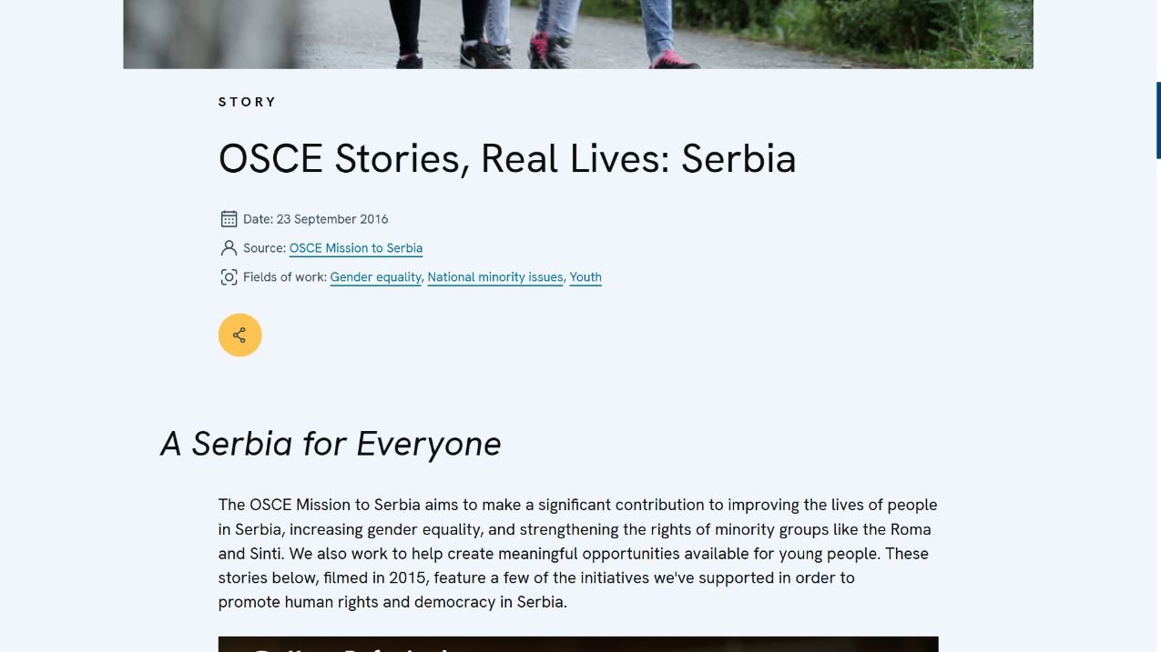 OSCE Stories, Real Lives: Serbia — original source preview