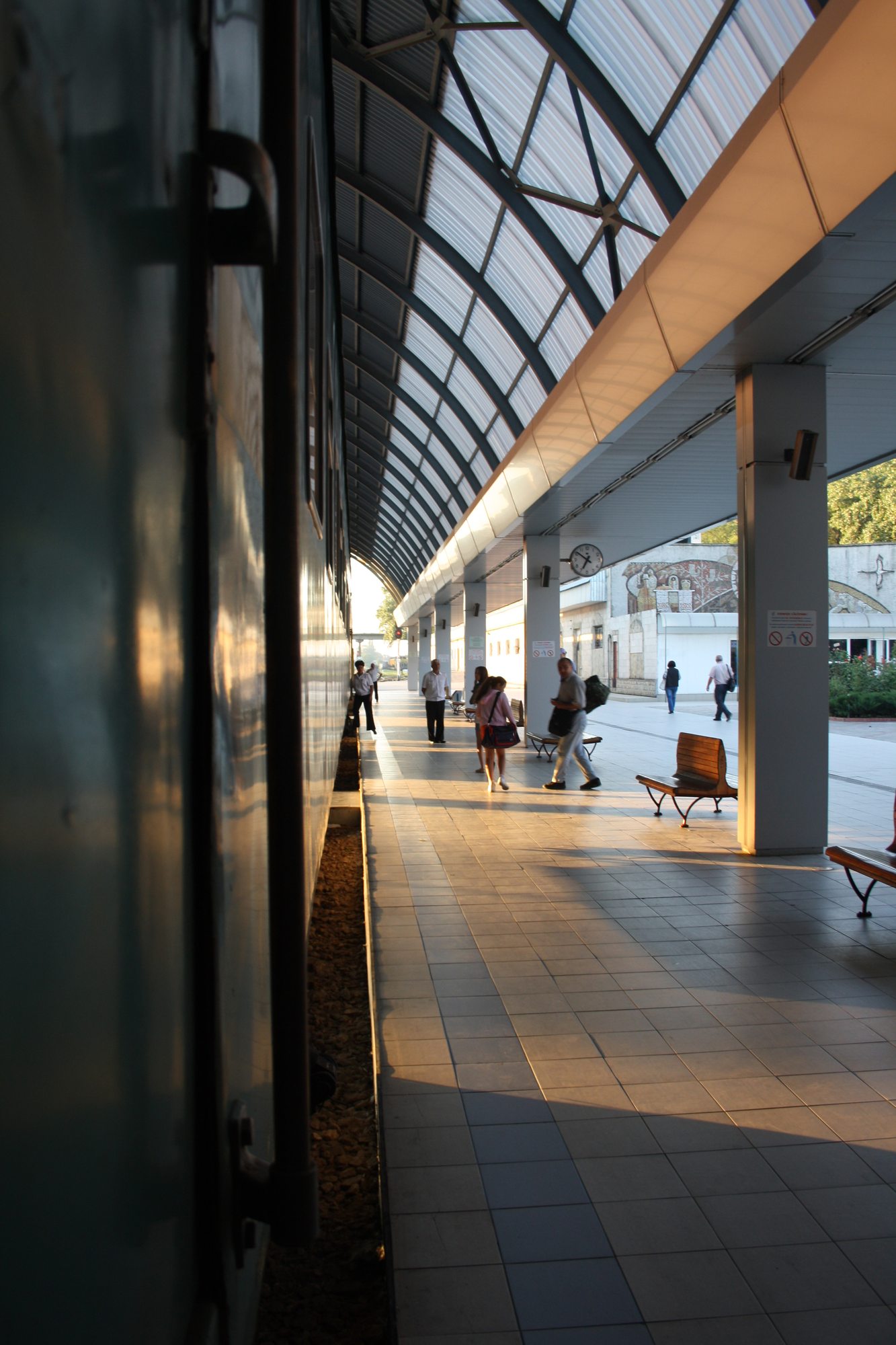The platform seen alongside the train
